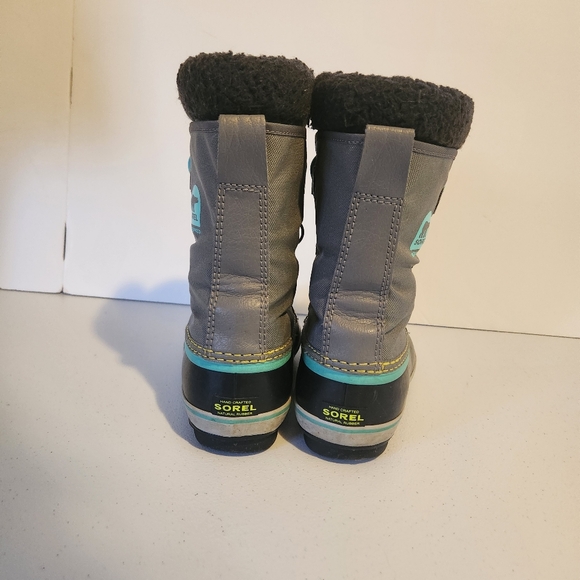 SOREL Kids Yoot Pac Nylon Unisex Winter Boots Blue Gray Size 4 Fleece Lined - Picture 5 of 8
